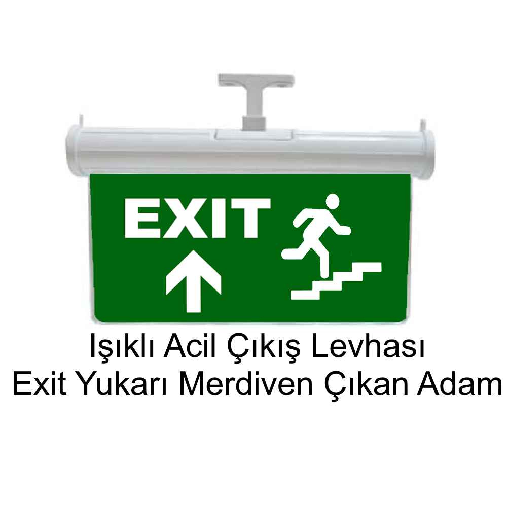 Işıklı Acil Çıkış Levhası (Exit Yukarı Merdiven Çıkan Adam) GN-AC32